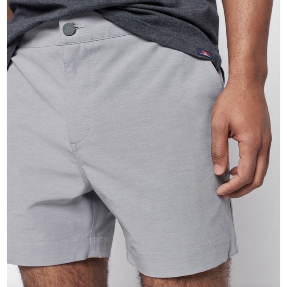 Faherty All Day Gray Belt Loop Drawstring Shorts … - image 2